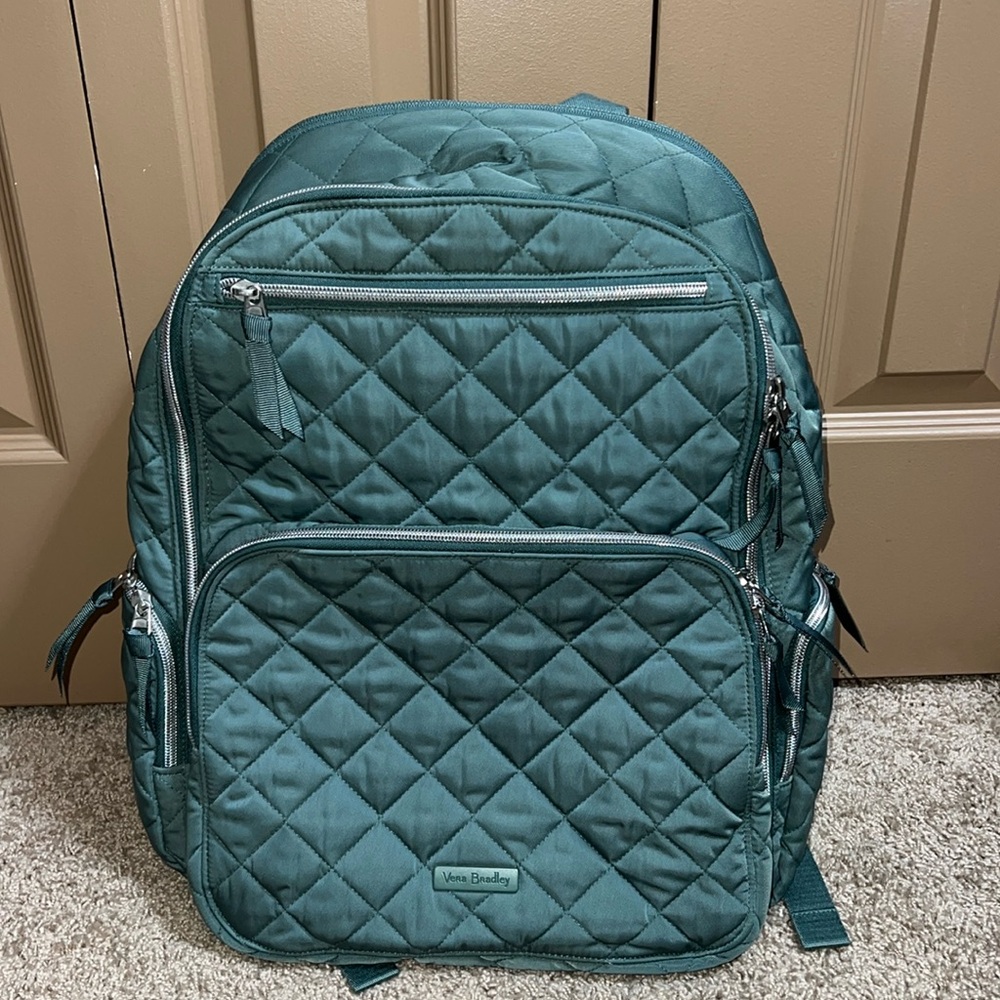 Vera Bradley Olive Leaf Quilted Backpack